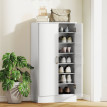 Armoire à chaussures Eler rangement entrée étagères ajustables blanc