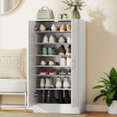 Armoire à chaussures Eler rangement entrée étagères ajustables blanc