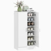Armoire à chaussures Eler rangement entrée étagères ajustables blanc