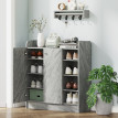 Armoire à chaussures Hario rangement entrée gris