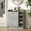 Armoire à chaussures Hario rangement entrée gris