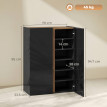 Calot Armoire à chaussures design sans poignées 6 niveaux Noir laqué
