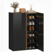 Calot Armoire à chaussures design sans poignées 6 niveaux Noir laqué