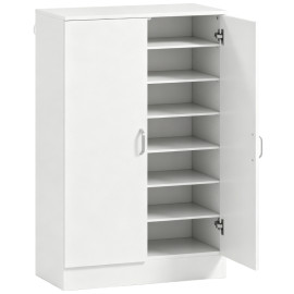 Armoire à chaussures Lorison rangement 2 portes bois naturel