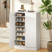 Armoire à chaussures Lorison rangement 2 portes bois naturel