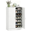 Armoire à chaussures Lorison rangement 2 portes bois naturel