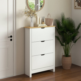Produit Aurane armoire chaussures range chaussures 18 paires blanc naturel