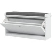Banc à chaussures Talinal gain de place tiroir basculant coussin blanc