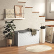 Banc à chaussures Talinal gain de place tiroir basculant coussin blanc