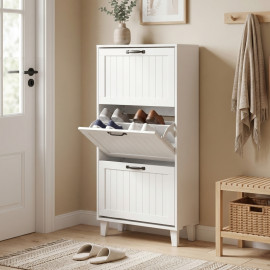 Palorier meuble à chaussures gain de place étroit blanc