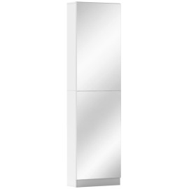 Helane meuble à chaussures miroir portes réversibles blanc