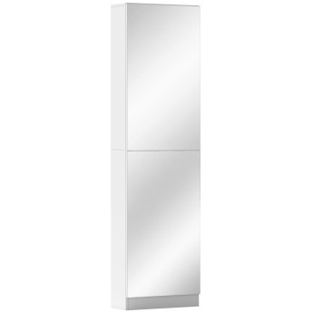 Helane meuble à chaussures miroir portes réversibles blanc