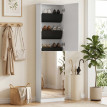 Helane meuble à chaussures miroir portes réversibles blanc