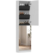 Helane meuble à chaussures miroir portes réversibles blanc