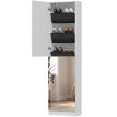 Helane meuble à chaussures miroir portes réversibles blanc