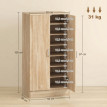 Armoire à chaussures Berian rangement chaussures 2 portes bois naturel