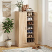 Armoire à chaussures Berian rangement chaussures 2 portes bois naturel