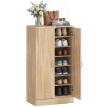 Armoire à chaussures Berian rangement chaussures 2 portes bois naturel
