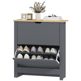 Armoire à chaussures Ralaes compacte 2 compartiments Gris foncé