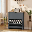 Armoire à chaussures Ralaes compacte 2 compartiments Gris foncé