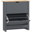 Armoire à chaussures Ralaes compacte 2 compartiments Gris foncé