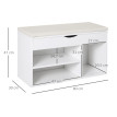 Banc à chaussures Perreria meuble range chaussures gain de place Blanc