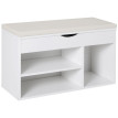 Banc à chaussures Perreria meuble range chaussures gain de place Blanc