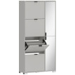 Armoire à chaussures Selo miroir 4 tiroirs abattants gris