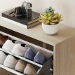 Meuble à chaussures Envik slim 4 tiroirs gain de place Bois et Blanc