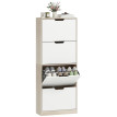 Meuble à chaussures Envik slim 4 tiroirs gain de place Bois et Blanc