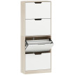 Meuble à chaussures Envik slim 4 tiroirs gain de place Bois et Blanc