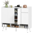 Meuble à chaussures Darenon rangement entrée 4 portes bois blanc