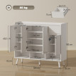Meuble à chaussures Darenon rangement entrée 4 portes bois blanc