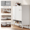 Meuble à chaussures Darenon rangement entrée 4 portes bois blanc