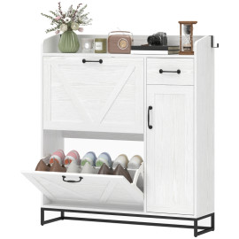 Meuble à chaussures Erlvik étroit rangement réglable blanc