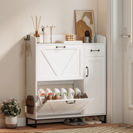 Meuble à chaussures Erlvik étroit rangement réglable blanc