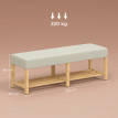 Banc à chaussures Camis banc d’entrée assise rembourrée bois naturel blanc crème