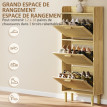 Meuble à chaussures Amolane étroit 18 paires chêne