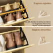 Meuble à chaussures Amolane étroit 18 paires chêne
