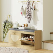 Banc à chaussures Riveo siège rembourré rotin étagère ajustable naturel