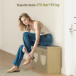 Banc à chaussures Riveo siège rembourré rotin étagère ajustable naturel