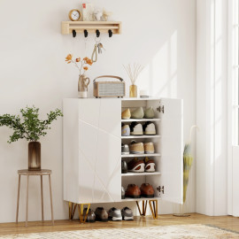 Armoire à chaussures Enys rangement chaussures étagères réglables blanc