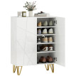 Armoire à chaussures Enys rangement chaussures étagères réglables blanc