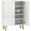 Armoire à chaussures Enys rangement chaussures étagères réglables blanc