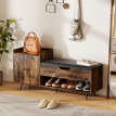 Banc à chaussures Salos rangement assise rembourrée industriel marron rustique
