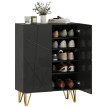 Armoire à chaussures Berac meuble de rangement 2 portes noir