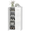 Armoire à chaussures Lumerel rangement étagères réglables blanc