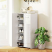 Armoire à chaussures Lumerel rangement étagères réglables blanc