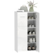 Armoire à chaussures Lumerel rangement étagères réglables blanc