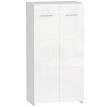 Armoire à chaussures Lumerel rangement étagères réglables blanc